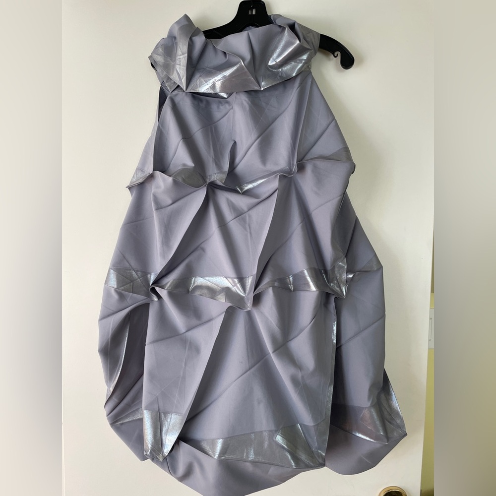 Issey Miyake Asymmetrical Silver Dress